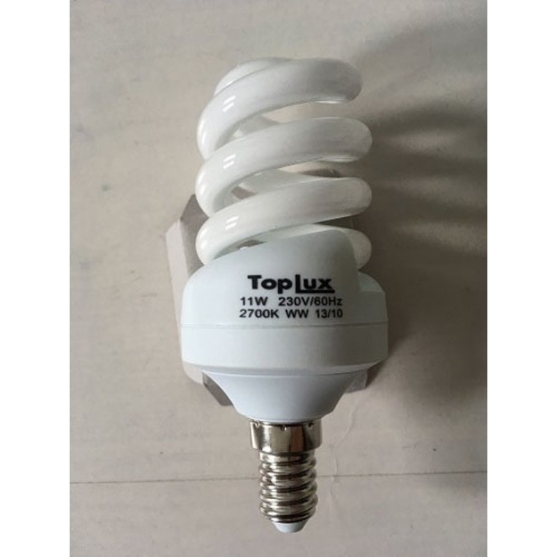 TopLux Spaarlamp 11W, E14, 550 Energielabel A 240V